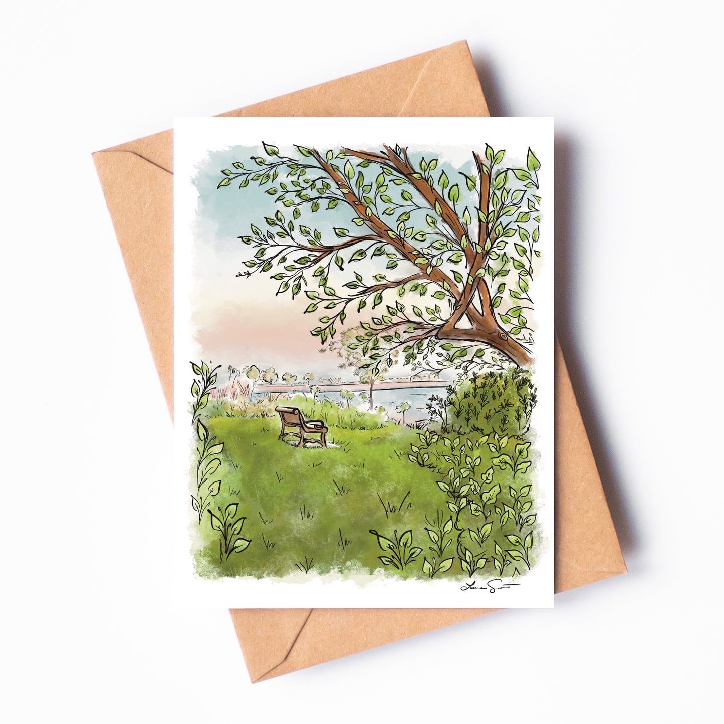 Memorial Bench Greeting Card