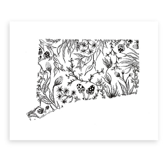 Floral Connecticut Art Print