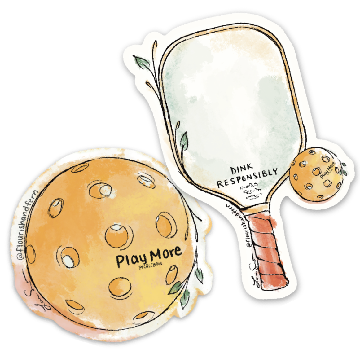 Pickleball Sticker Set