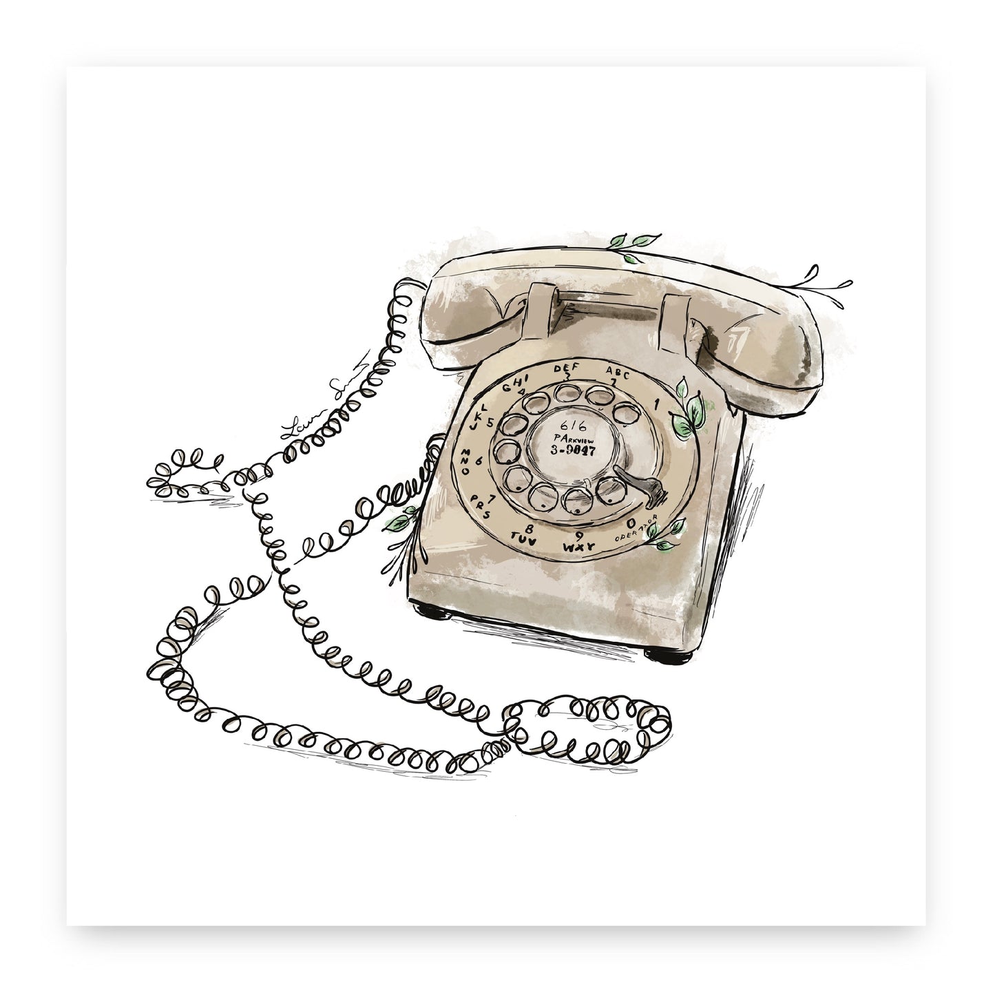 Retro Rotary Phone Art Print