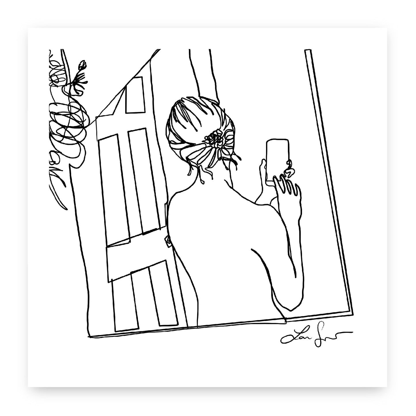 Updo Selfie Art Print