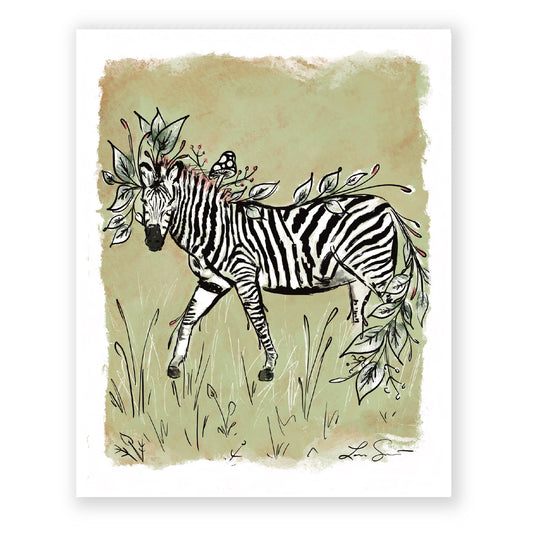 Floral Zebra Art Print | Safari Series